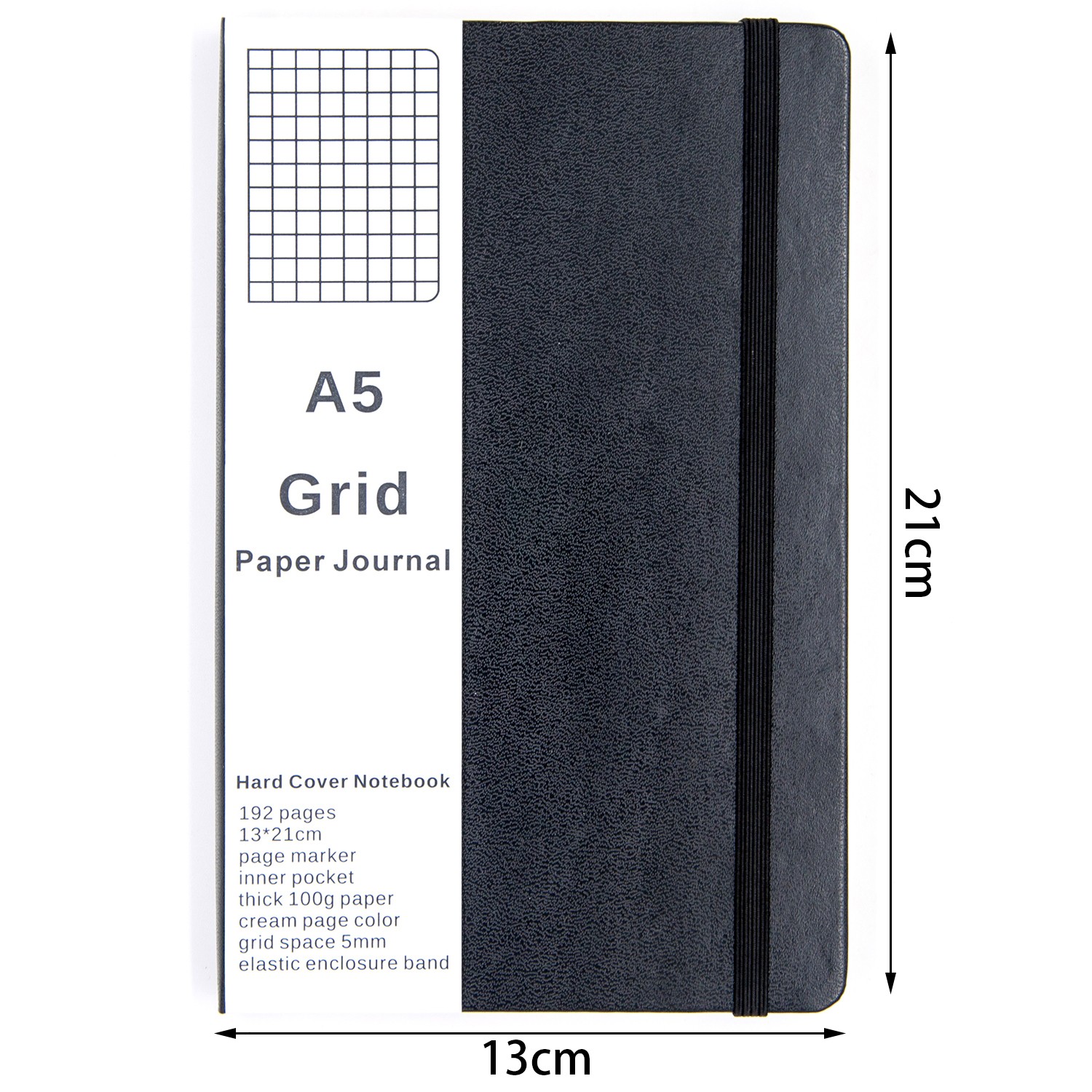 grid paper journal notebook medium a5 hardcover 192 pages bullet